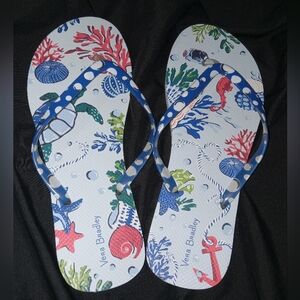NWOT Vera Bradley Flip Flops Ocean Print Womens Size L (9-10)